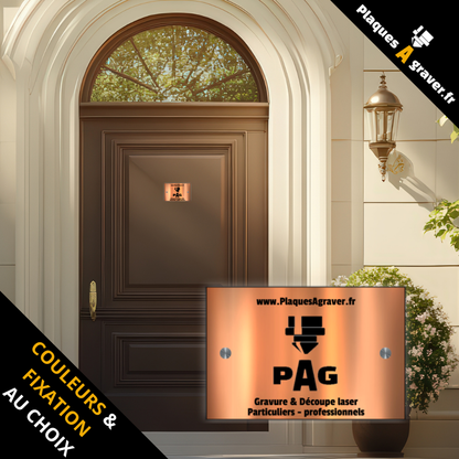 plaque professionnelle 150x100 mm personnalisée avec logo Plaques à Graver en fixation adhésive ou entretoises