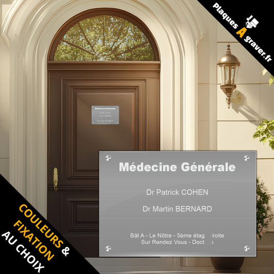 plaque professionnelle plexiglass 300x200 ou 600x400 mm gravure arrière avec entretoises Plaques à Graver