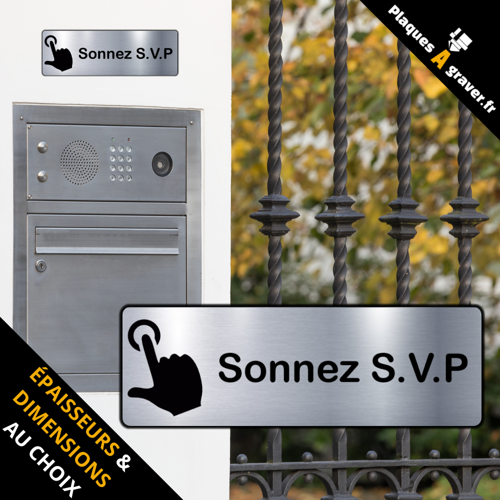 plaque Sonnez SVP en PVC adhésive Plaques à Graver pour professionnel