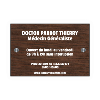 Plaque Professionnelle – 150×100 mm – Adhésive ou à fixer