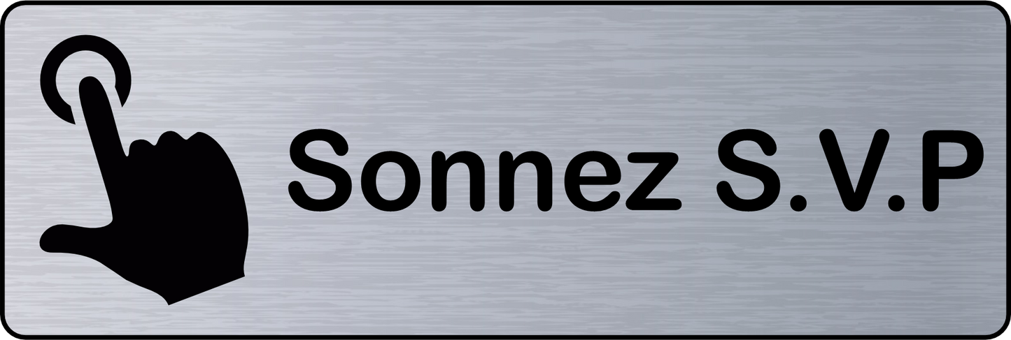 Panneau de Porte Sonnez SVP Adhésif - Signalétique pour Professionnel