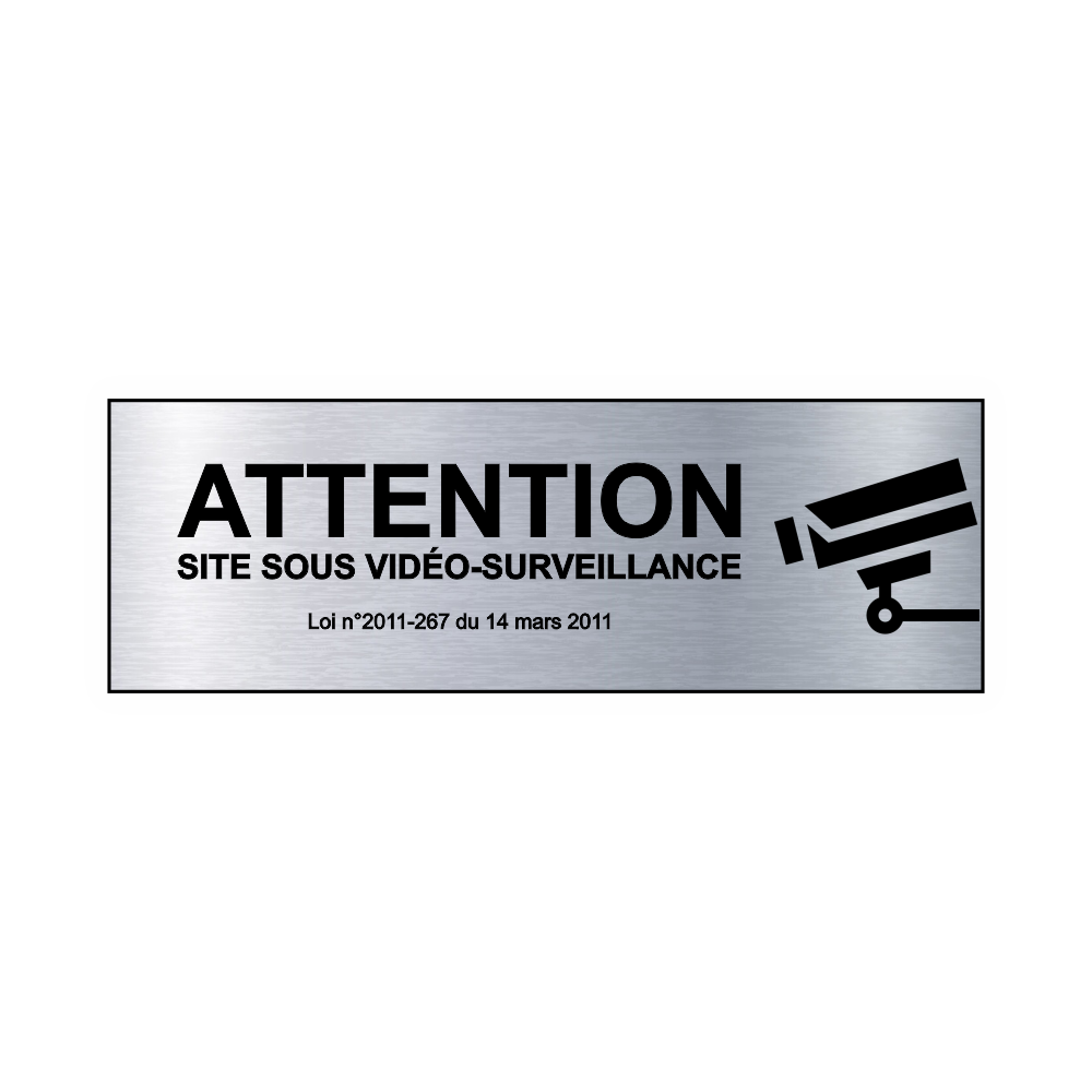 Adhesive Video Surveillance Plate Steel 150x50mm 