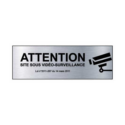 Adhesive Video Surveillance Plate Steel 150x50mm 