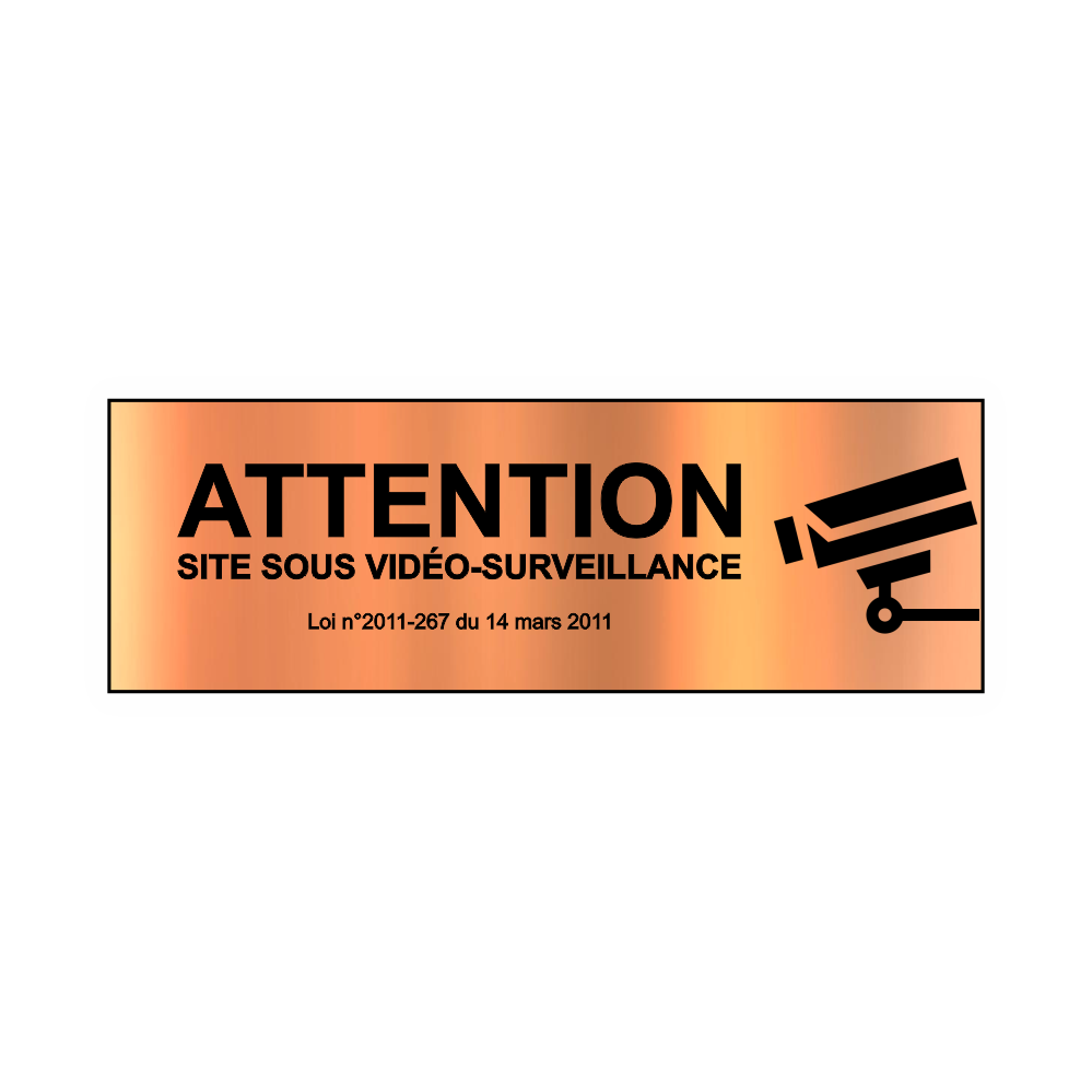Adhesive Video Surveillance Plate Steel 150x50mm 