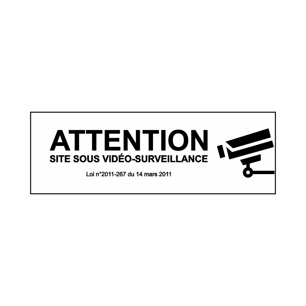 Adhesive Video Surveillance Plate Steel 150x50mm 