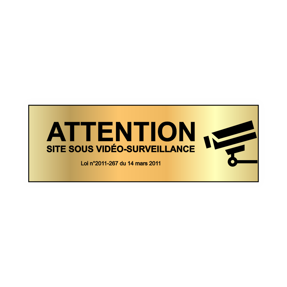 Adhesive Video Surveillance Plate Steel 150x50mm 