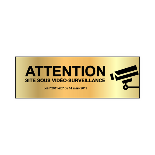 Adhesive Video Surveillance Plate Steel 150x50mm 