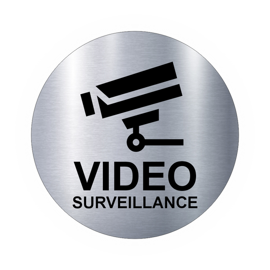 Round Video Surveillance Adhesive Plate 80mm Brushed Steel Effect