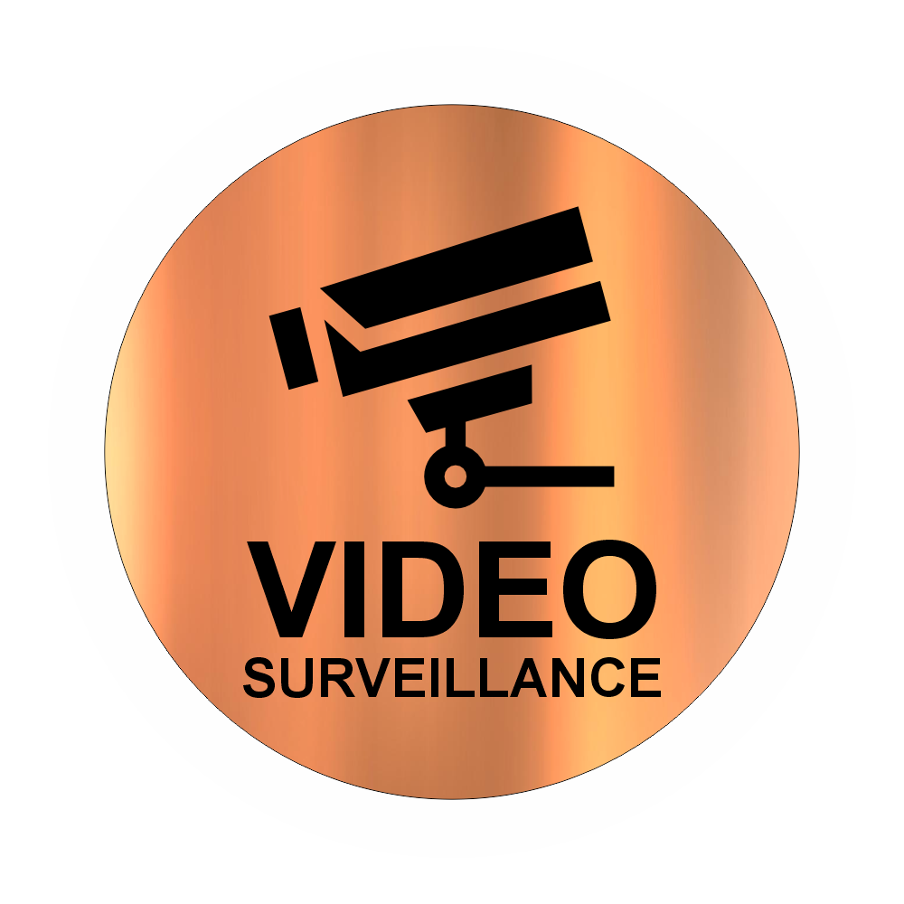 Round Video Surveillance Adhesive Plate 80mm Brushed Steel Effect