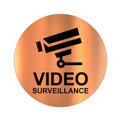 Round Video Surveillance Adhesive Plate 80mm Brushed Steel Effect