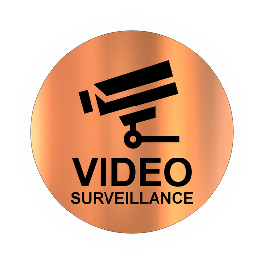 Round Video Surveillance Adhesive Plate 80mm Brushed Steel Effect