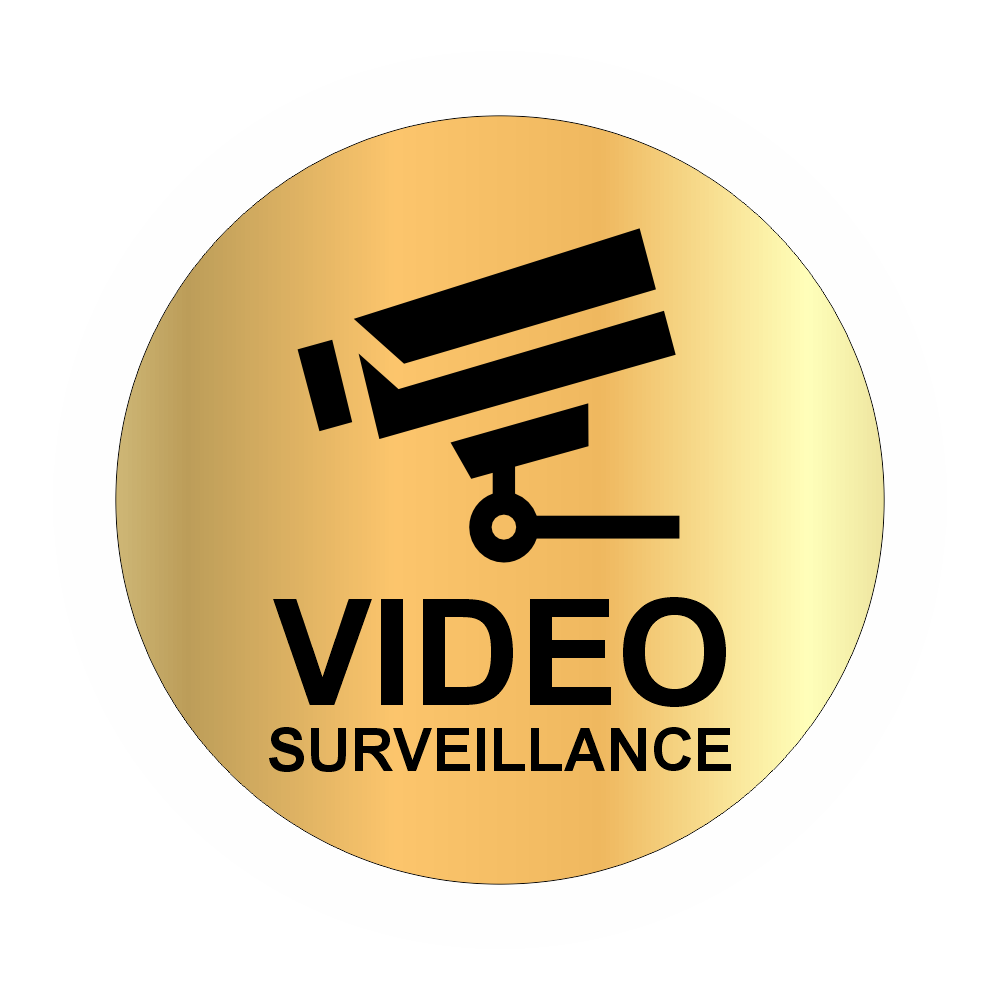 Round Video Surveillance Adhesive Plate 80mm Brushed Steel Effect