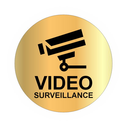 Round Video Surveillance Adhesive Plate 80mm Brushed Steel Effect