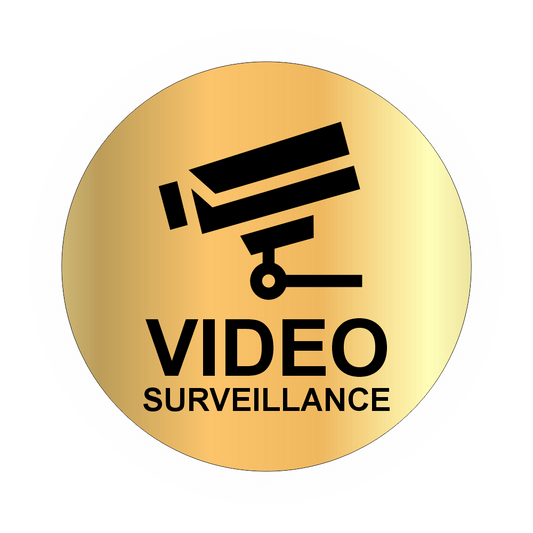 Round Video Surveillance Adhesive Plate 80mm Brushed Steel Effect