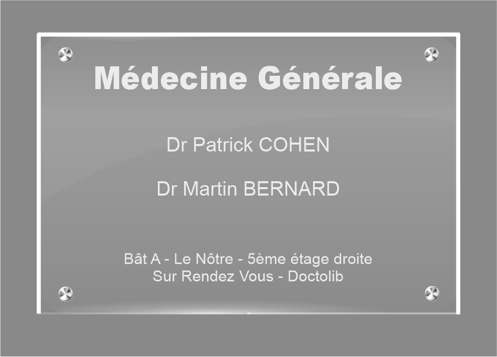 Plaque Professionnelle 300x200mm Plexiglass 6mm + entretoises - PlaquesAgraver.fr