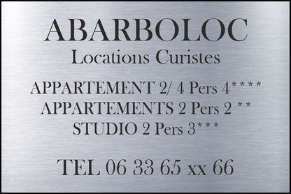 Plaque Professionnelle 300x200mm PVC Adhésive 1.6mm Gravure & LOGO Noir - PlaquesAgraver.fr