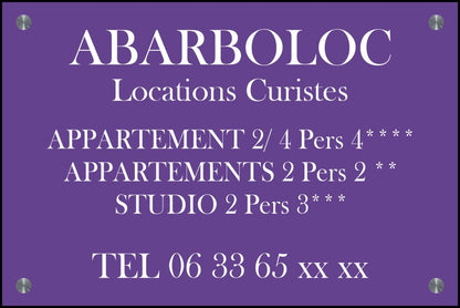 Plaque Professionnelle 300x200mm PVC 4mm Gravure & LOGO  Blanc + entretoises inox